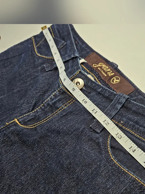 Vtg Y2K Grane Bootcut Jeans | Dark Wash Embroidered Flap Pockets | Size 9 Long - Picture 5 of 8